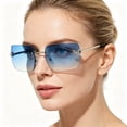 thumbnail image 2 of Rimless Rectangle Y2k Sunglasses for Women Men Cute Small Clear Frameless Tinted Lens 2000S Fashion Shades Butterfly, 2 of 4