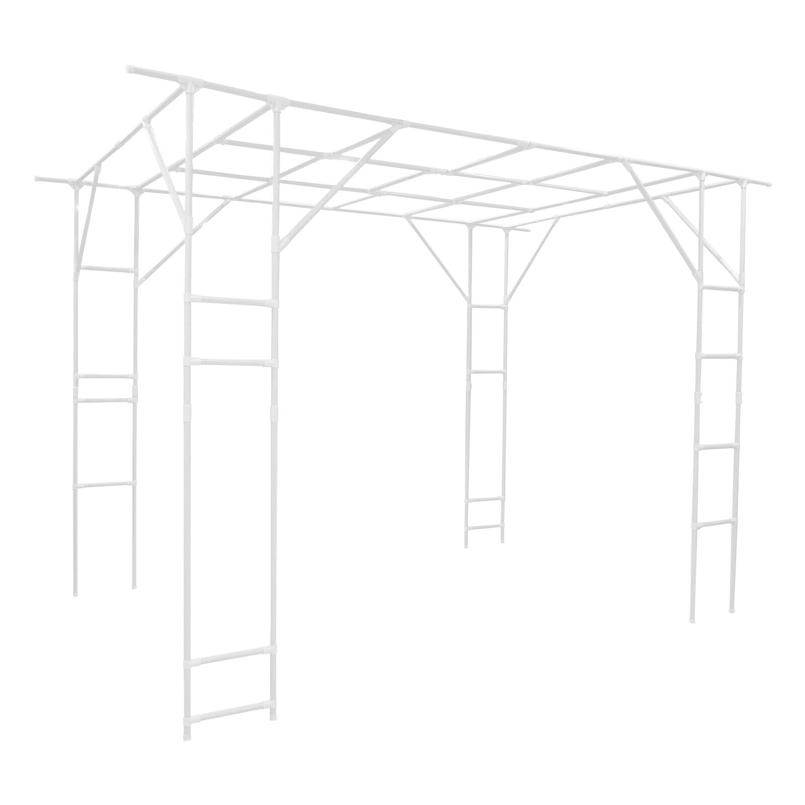 9.8ft White Steel Plant Trellis - Heavy Duty Garden Climbing Stand for Tomatoes, Cucumbers & Vines