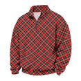 thumbnail image 6 of Nestiefly Flannel Quarter Zip Shirts for Men Lightweight Plaid Shirt Long Sleeve Fleece Fall Winter 2026 Deep Red L, 6 of 7