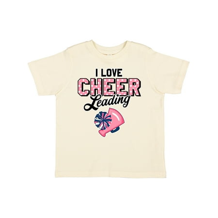 

Inktastic I Love Cheerleading with Pom Poms and Megaphone Gift Toddler Toddler Girl T-Shirt