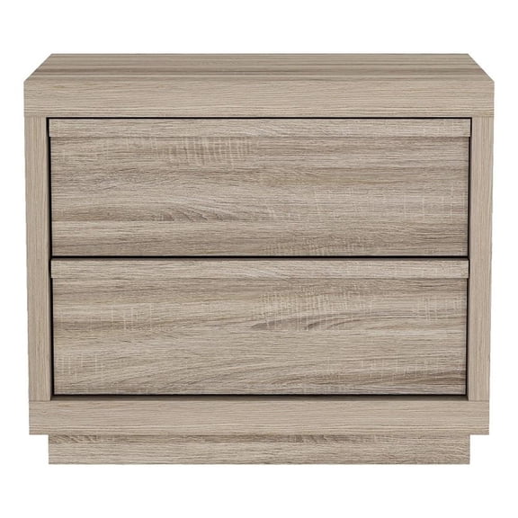 Navis Contemporary 26" Nightstand in Natural Oak (2-Drawer)