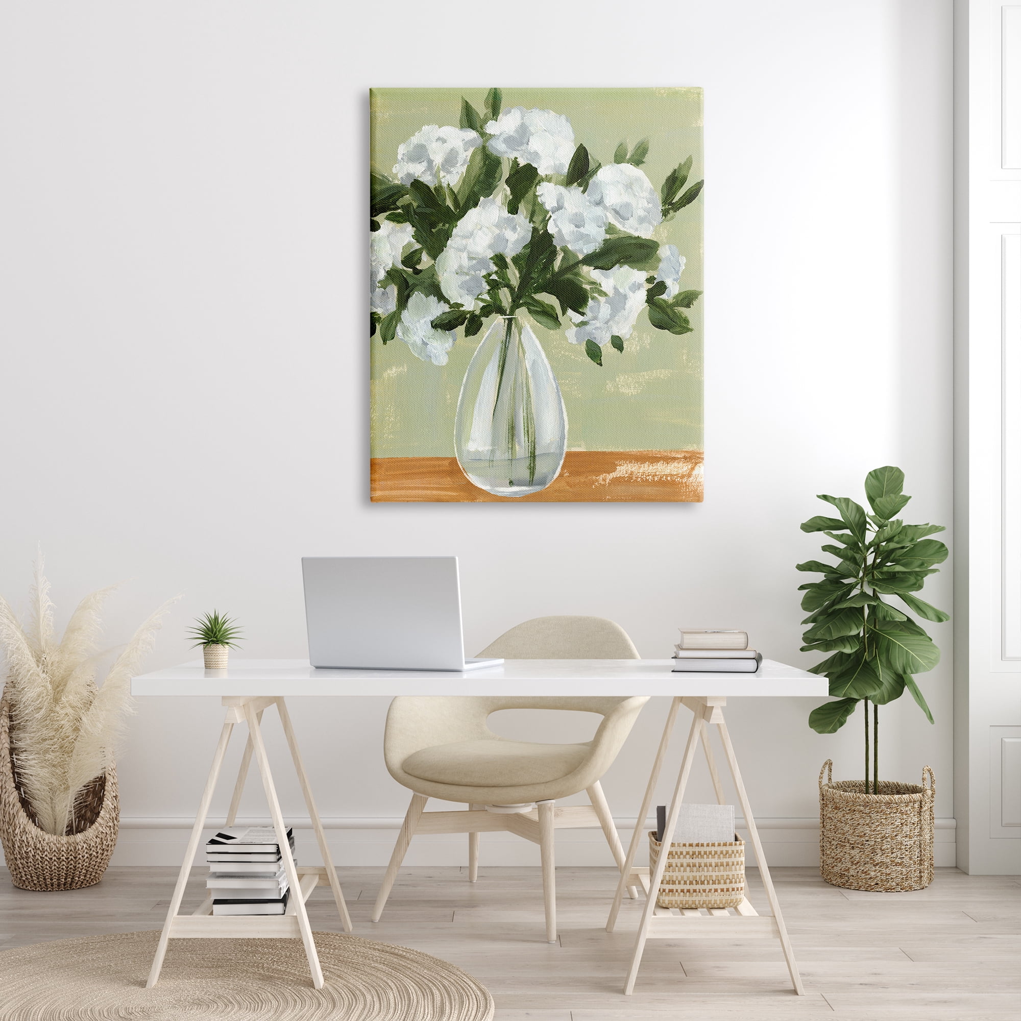 Stupell Industries Casual White Floral Arrangement Bouquet Still Life Painting Gallery Wrapped Canvas Print Wall Art, Design by Annie Warren