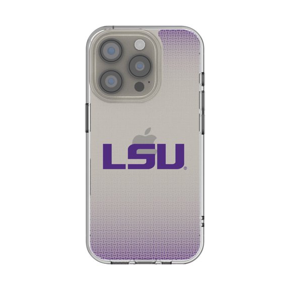 LSU Tigers Linen Logo iPhone Clear Case