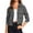 Dark Gray, variant on Women's Military Safari Cropped Jackets Button Down Lightweight Oversized Utility Coat with Pockets