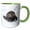 Green/White, variant on 3drose, Usa, Wy, Yellowstone Np. Two Northern River Otters Curl up on the Ice, 11oz Two-tone Yellow Mug