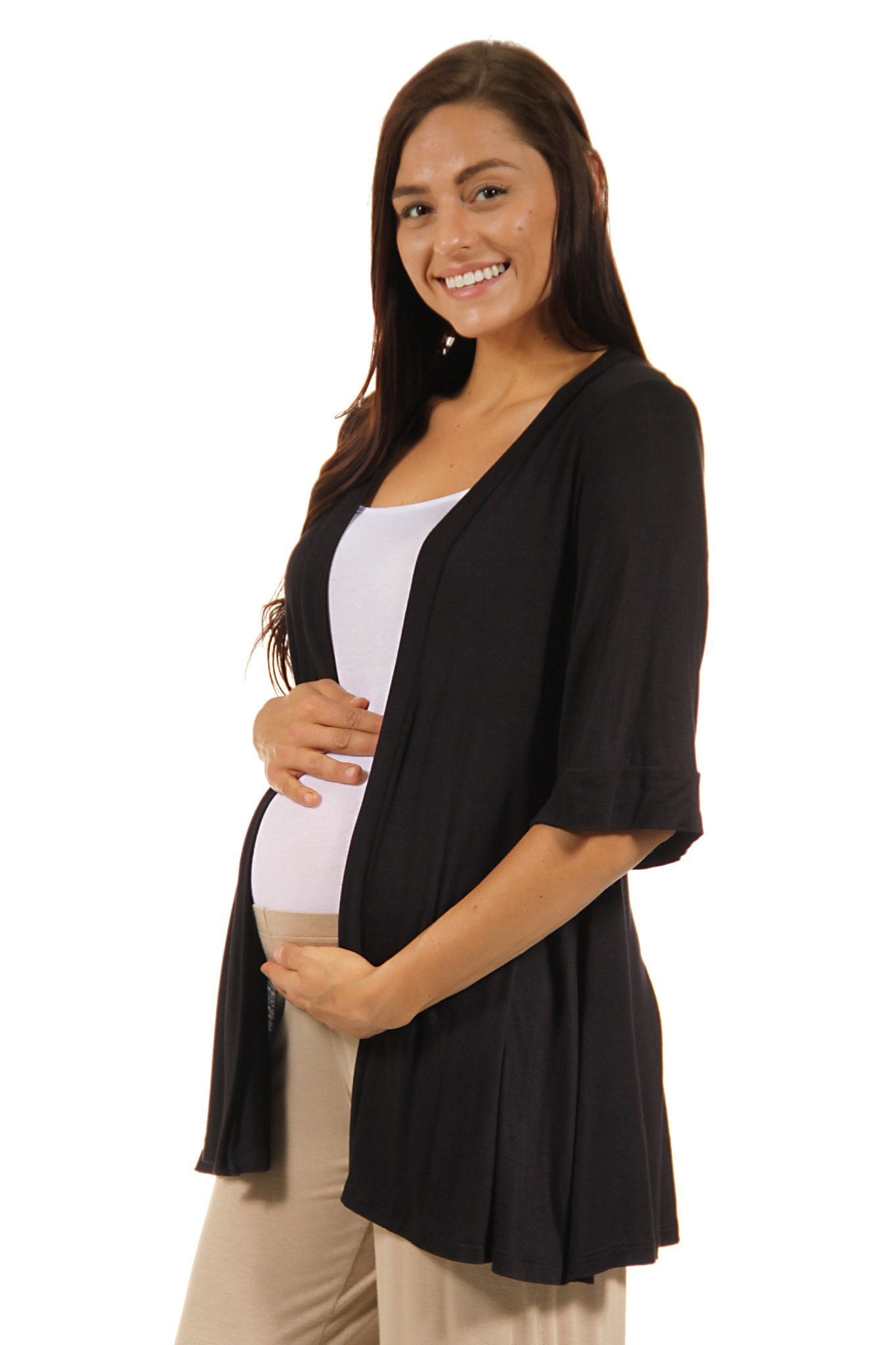 Women's Maternity 3/4 Sleeve Open Shrug