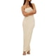 thumbnail image 1 of VISgogo Vestido de tubo para mujer, sin mangas, sin espalda, con cordones, sólido, para verano, cóctel, vestido largo VISgogo moda, 1 of 6
