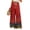 Deep Red, variant on Women’s Loose Fit Geometric Print Wide Leg Pants with Elastic Drawstring Waist and Functional Pockets for Summer Casual Wear Blue L