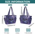 thumbnail image 3 of Quilted Tote Bag Large Capacity Multi-Compartment Handbag Lightweight Structured Shoulder Bag Versatile Casual Bag Midnight Skull Butterfly Bloom, 3 of 7
