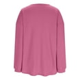 thumbnail image 5 of Feancey Lightweight Cardigans for Women Dressy Casual Waffle Knit Cardigan Drop Shoulder Long Sleeve V Neck Button Blouses Hot Pink L, 5 of 10
