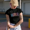 thumbnail image 2 of Curved Nurse Word, Nurses Week Merch Gift, Navy Blue T-Shirt, 2XL, 2 of 5