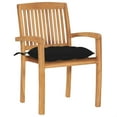 thumbnail image 2 of vidaXL Stacking Patio Chairs with Cushions 8 pcs Solid Teak Wood, 2 of 3