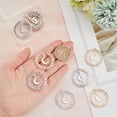 thumbnail image 3 of 12Pcs 2 Colors 201 Stainless Steel Pendants Ring with Moon Real Gold Plated & Stainless Steel Color 33.5x31.5x1mm Hole: 1.6mm 6pcs/color, 3 of 5