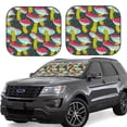 thumbnail image 2 of Bingfone Green Mushroom Print 2-Piece Sun Shade Front Windshield - Foldable Car Front Window Sunshades For Most Sedans Suv Truck - Small, 2 of 7