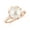 Rose Gold, variant on Classic Solitaire South Sea Pearl Ring in Yellow Gold Plated / 925 Sterling Sliver Women's Floral Ring for Anniversary June Birthstone Jewelry, 8MM Ring Size: 5