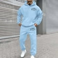 thumbnail image 2 of Sweatsuits for Men Set 2 Piece Casual Solid Color Long Sleeve Letter Printed Pullover Sweatshirt and Sweatpants Tracksuits Comfortable Soft Jogging Suit, 2 of 4