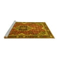 thumbnail image 2 of Ahgly Company Machine Washable Indoor Round Persian Yellow Traditional Area Rugs, 4' Round, 2 of 4