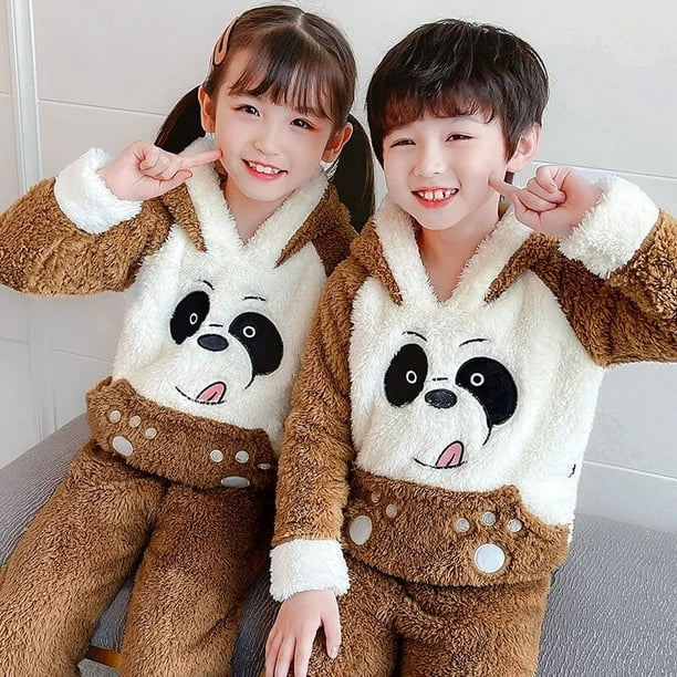 Conjunto de pijama de franela para niña grande, ropa de dormir de manga larga con estampado bonito, para otoño e invierno, regalo de Navidad
