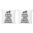 thumbnail image 1 of Ambesonne Dog Lover Throw Pillow Cover 2 Pack, Keep Calm and Love Text, 18", Charcoal Grey and White, 1 of 2
