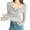 Light Gray, variant on QWERTY Women Long Sleeve Base Layer Shirt Button Down Style Slim Fit Early Autumn Top Size L