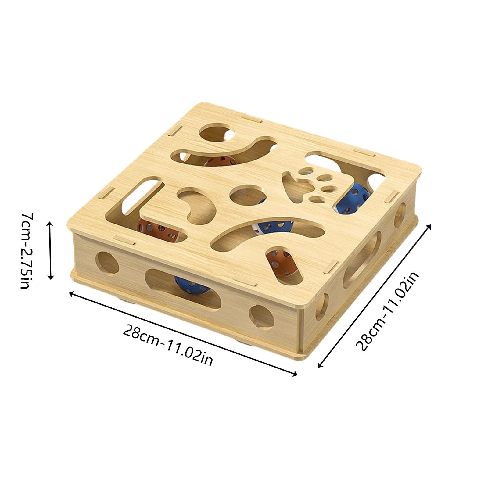 Pet Box Interactive Digging Construction Scene Puzzle Toy - Indoor Pet Puzzle Game Mental Stimulation Exercise, Random Color Balls, Cats Small Dogs