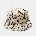 thumbnail image 6 of CoCopeanut Topi Bucket Mewah Bulu Imitasi Gambar Macan Tutul Sapi Musim Dingin untuk Wanita Topi Hangat Luar Ruangan Topi Nelayan Beludru Lembut Mode Wanita Panama Baru, 6 of 6