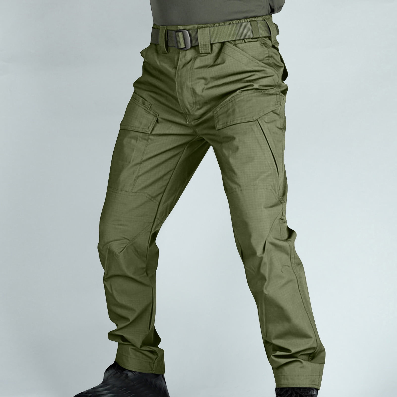 Fanxing Men's Hiking Pants Outdoor Cargo Pants Lightweight Running Joggers  Pants for Men Tactical Pants with Pocket Cargo Pants For Men Khaki,XL 