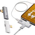 thumbnail image 2 of Adaptador de Datos USB 3.2 de 10 Gbps USB C A USB Tipo C Dual OTG Macho A Hembra Adaptador de Auriculares de Carga Rápida de 100 W Gris, 2 of 5