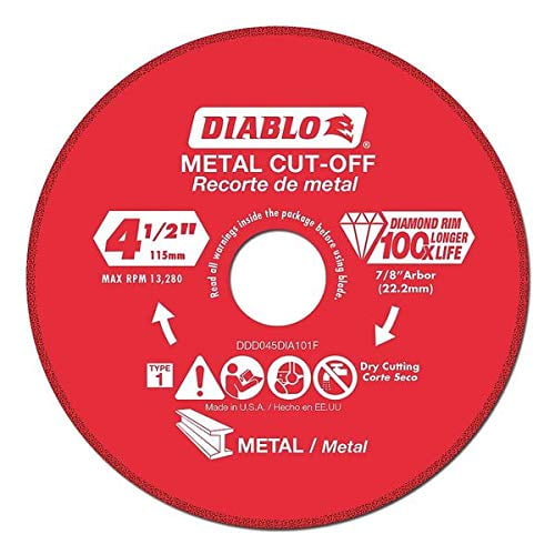 Diablo 4.5 in. Dia. x 7/8 in. Diamond Metal Cut-Off Wheel 1 pk