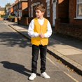 thumbnail image 7 of GiLiling Boys Formal Vest Elegant Speech Recital Wedding Party V-neck Button Up with Pockets Outfit for Kids (Yellow, 8-10 Years), 7 of 7