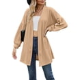 thumbnail image 3 of Women'S Crochet Open Cardigan Long Sleeve Cover Up Summer Shallow Khaki L, 3 of 9