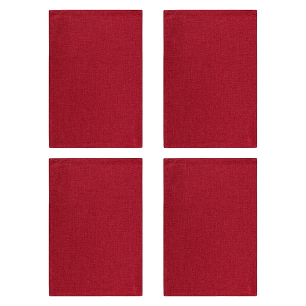 Matsuzay 4 Piezas Manteles Individuales de Lino Lavables Antideslizantes Vino Rojo