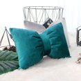 thumbnail image 4 of Bow Pillow Bow Shaped Pillow Decorative,Soft Bowknot Throw Pillow Sofa Lumbar Pillow Car Backrest Cushion,Novelty Bow Pillow Plush Cushion Home & Car Decoration (Dark Green-11x16in), 4 of 4