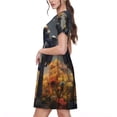 thumbnail image 2 of Naloa Romantic Flower Astronaut Couple Print Womens Summer A-Line Dress with Pockets,Short Sleeve Dresses,Flowy Beach Swing Dress for Vacation Travel, 2 of 6