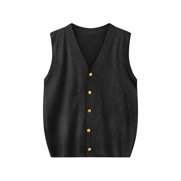 AUNVITO Womens V Neck Vest Sleeveless Button Down Lightweight Knit Cardigan Fall Winter Outfits 2025