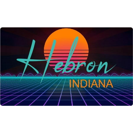 

Hebron Indiana 4 X 2.25-Inch Fridge Magnet Retro Neon Design
