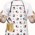 thumbnail image 2 of White Cow Fruit Pattern Apron-Garden Aprons for Women with Pockets-Cotton Linen Waterproof Kitchen Cooking Gardening Aprons Adjustable for Kitchen,Cooking,BBQ and Salon 33x27 Inch, 2 of 7