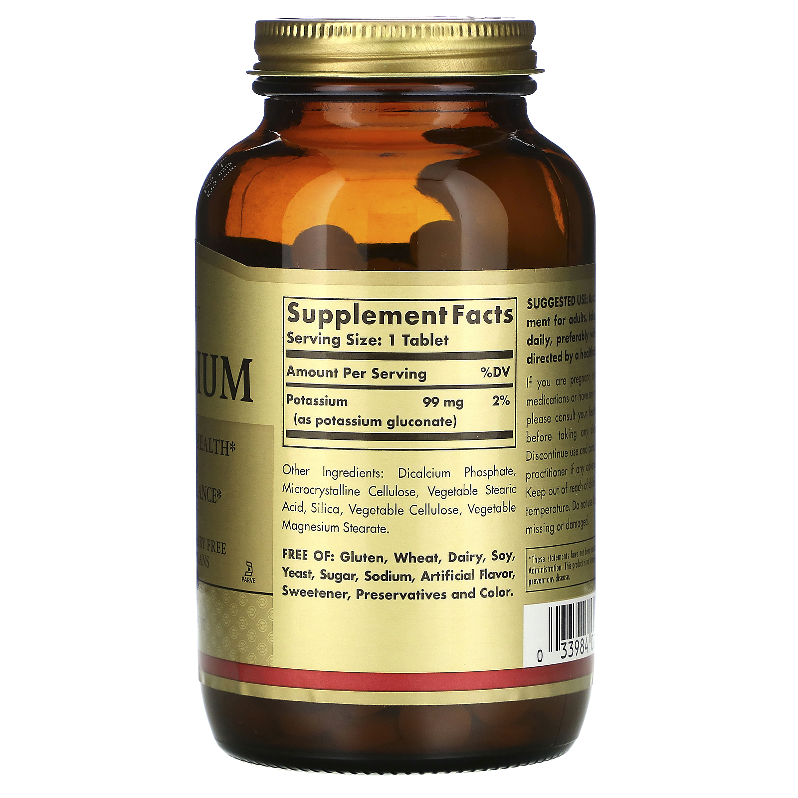 Solgar Vitamin and Herb Solgar  Potassium, 250 ea