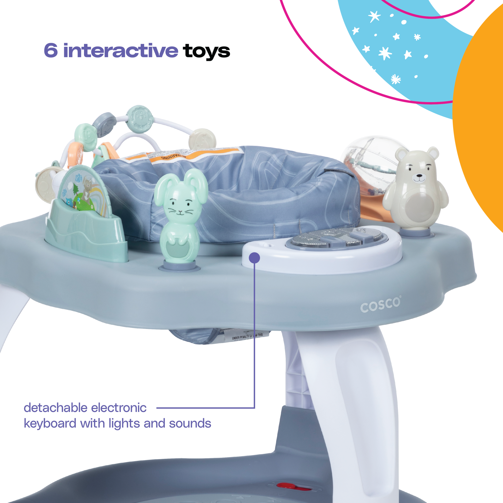 Cosco Kids Play-in-Place Activity Center, Multicolor photo 3
