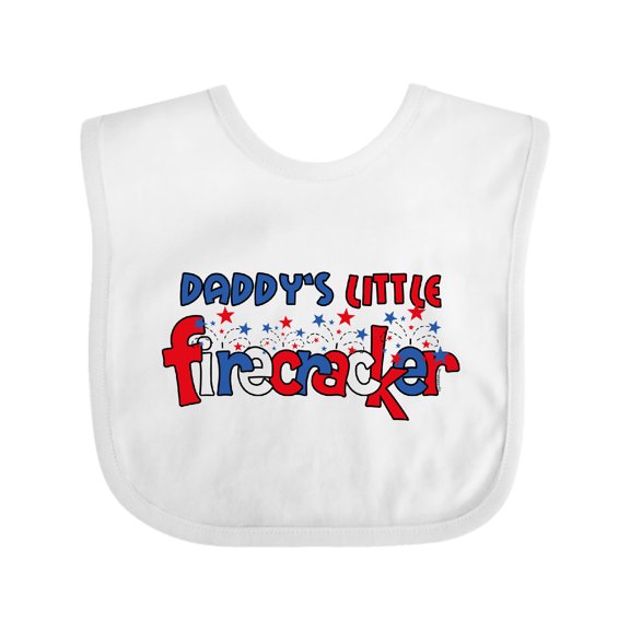 Inktastic Daddy's Little Firecracker Boys or Girls Baby Bib