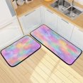 thumbnail image 7 of 2-Piece Kitchen Mat Set Non Slip Washable Floor Mats Decorative Rugs for Kitchen Sink Laundry Rainbow Flower Pattern, 7 of 7