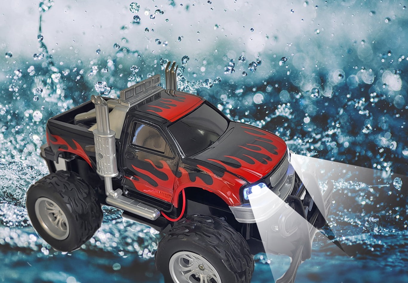 BLUE BLOCK Remote Control Full Function Extreme Flame Monster Truck