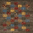 thumbnail image 1 of Ahgly Company Machine Washable Indoor Square Contemporary Brown Area Rugs, 8' Square, 1 of 7