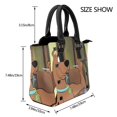 thumbnail image 2 of Lsque Scooby-Doo Pattern Leather Rivet Shoulder Bag – Elegant Genuine Leather & Microfiber PU Crossbody with Detachable Adjustable Strap, 2 of 5