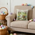 thumbnail image 4 of Bunny Easter Pillow Covers 18x18,Rabbit Greenery Flower Easter Decorations Spring Outdoor Embroidered Farmhouse Pillows Decorative Throw Pillows Cases Indoor Decor Cushion Covers for Home Sofa, 4 of 6