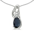 thumbnail image 1 of 10k White Gold Oval Sapphire And Diamond Pendant, 1 of 1