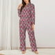 thumbnail image 2 of Balery Hearts And Lines Conjunto de Pijama con Estampado para Mujer, Conjunto de Dos Piezas con Manga Larga, Ropa de Dormir Suave con Bolsillos, Pijamas Cómodos-XX-Large, 2 of 7
