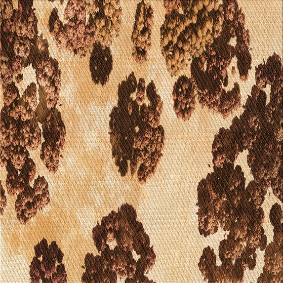 Ahgly Company Indoor Square Patterned Blood Red Brown Area Rugs, 7' Square