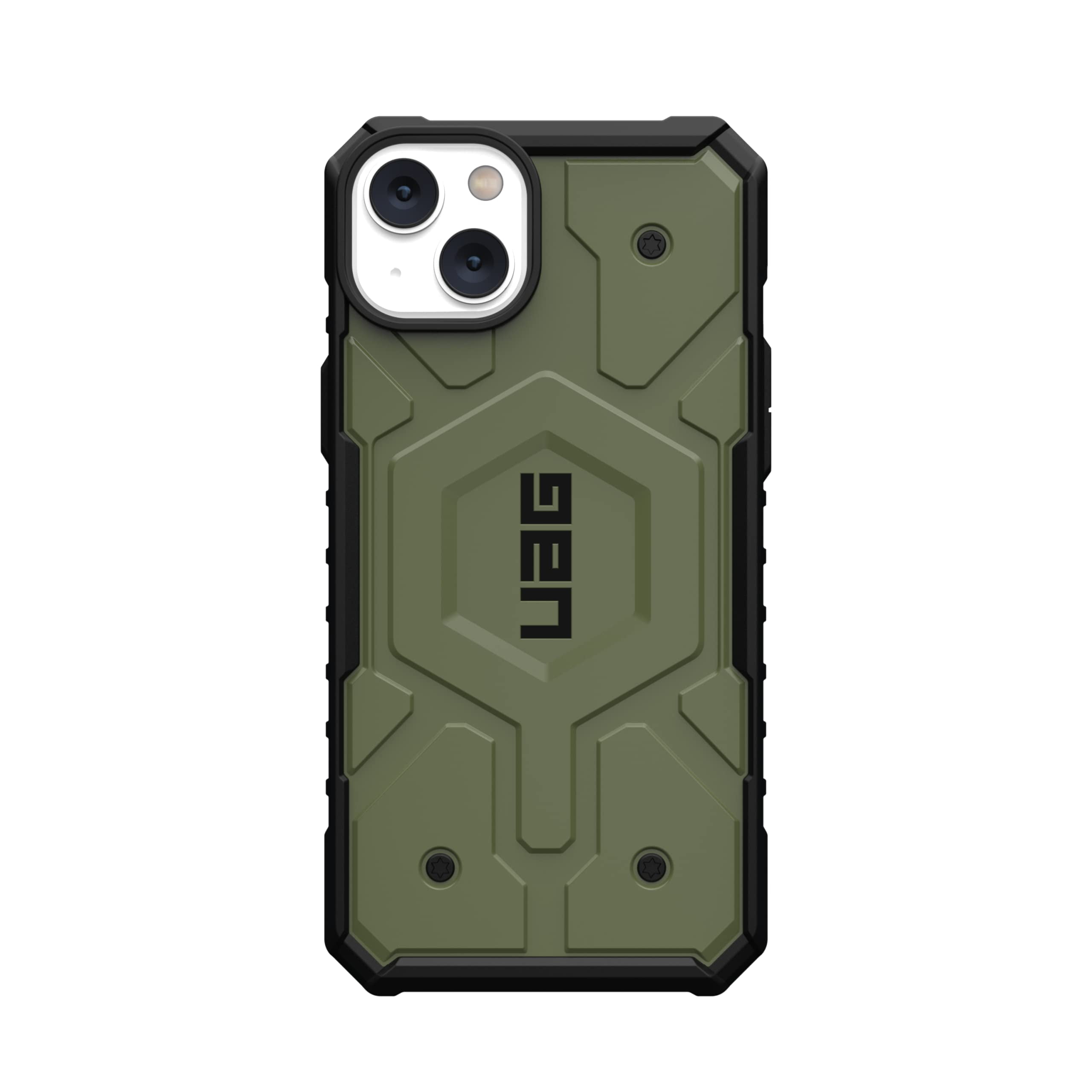 UAG iPhone 14 Plus Case Green Olive 6.7" Pathfinder Built-in Magnet Compatible with MagSafe Charging Slim Lightweight Shockproof Dropproof Rugged Protective Cover by URBAN ARMOR GEAR