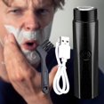 thumbnail image 3 of Mini maquinilla de afeitar eléctrica para hombres , recortador de tamaño de bolsillo, recortador de barba facial portátil recargable por USB , negro Yinane Mini maquinilla de afeitar eléctrica, 3 of 8